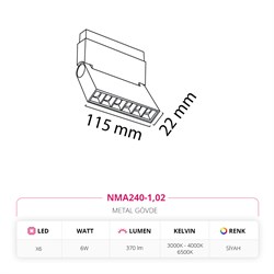 Nevo 48V Frame Led Akordiyon Magnet Armatür Siyah NMA240-1