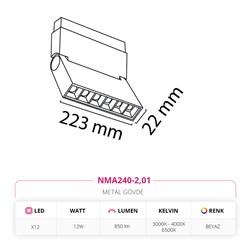 Nevo 48V Frame Led Akordiyon Magnet Armatür Beyaz NMA240-2