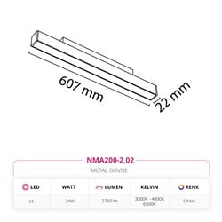 Nevo 48V Linear Magnet Armatür Siyah NMA200-2