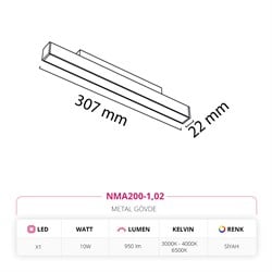 Nevo 48V Linear Magnet Armatür Siyah NMA200-1