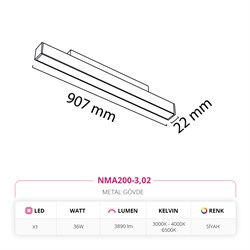 Nevo 48V Linear Magnet Armatür Siyah NMA200-3