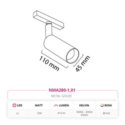 Nevo 48V Magnet Ray Spot Beyaz NMA280-1