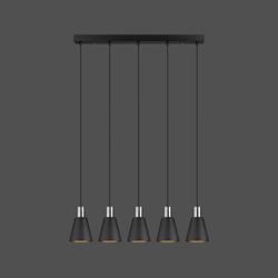 Nevo Beşli Sıralı Sarkıt Siyah Krom NS2020