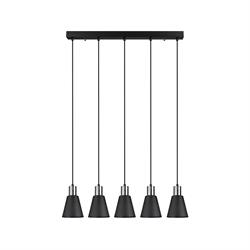 Nevo Beşli Sıralı Sarkıt Siyah Krom NS2020