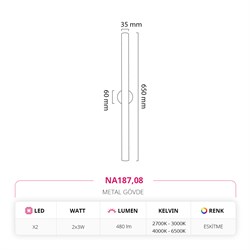 Nevo Çift Yönlü İç Mekan Aplik Eskitme NA187