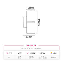 Nevo Çift Yönlü İç Mekan Aplik Eskitme NA101