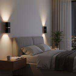 Nevo Çift Yönlü İç Mekan Aplik Siyah Bakır NA102