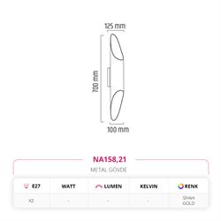 Nevo Çift Yönlü İç Mekan Aplik Siyah Gold NA158