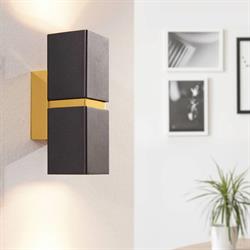 Nevo Çift Yönlü İç Mekan Aplik Siyah Gold NA102