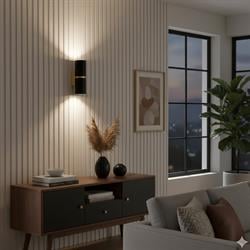 Nevo Çift Yönlü İç Mekan Aplik Siyah Gold NA101