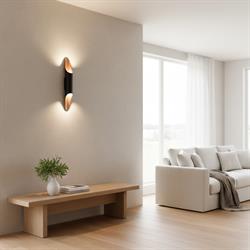 Nevo Çift Yönlü İç Mekan Aplik Siyah Gold NA158