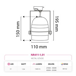 Nevo Dekoratif Beyaz Ray Spot NR411-1