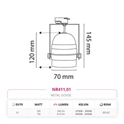 Nevo Dekoratif Beyaz Ray Spot NR411