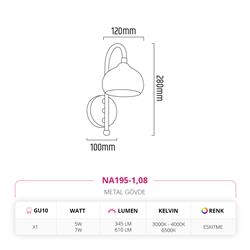 Nevo Dekoratif İç Mekan Aplik Eskitme NA195-1