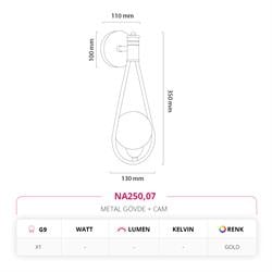 Nevo Dekoratif İç Mekan Aplik Gold NA250