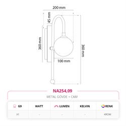 Nevo Dekoratif İç Mekan Aplik Krom NA254