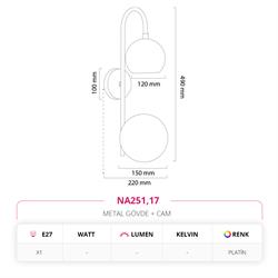 Nevo Dekoratif İç Mekan Aplik Platin NA251