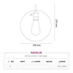 Nevo Dekoratif İç Mekan Aplik Siyah Bakır NA230