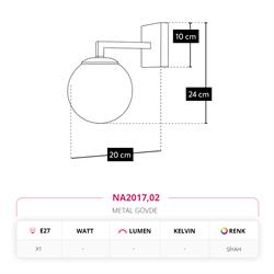 Nevo Dekoratif İç Mekan Aplik Siyah NA2017