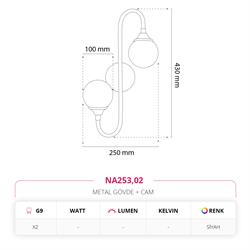 Nevo Dekoratif İç Mekan Aplik Siyah NA253