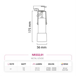 Nevo Dekoratif Ray Spot Beyaz Eskitme NR332