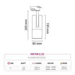 Nevo Dekoratif Ray Spot Beyaz Eskitme NR108-2