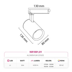 Nevo Driver Soketli Ray Spot Beyaz NR1001