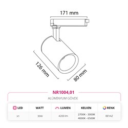 Nevo Dekoratif Ray Spot Beyaz NR1004