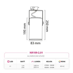Nevo Dekoratif Ray Spot Beyaz NR109-2