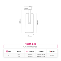 Nevo Dekoratif Ray Spot Beyaz NR111-3