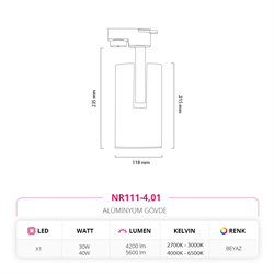 Nevo Dekoratif Ray Spot Beyaz NR111-4