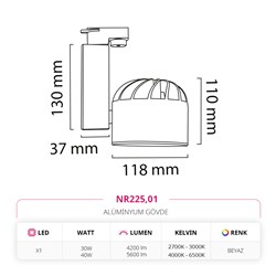 Nevo Dekoratif Ray Spot Beyaz NR225