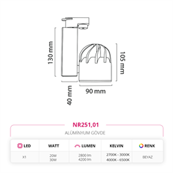 Nevo Dekoratif Ray Spot Beyaz NR251