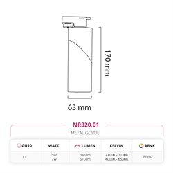 Nevo Dekoratif Ray Spot Beyaz NR320