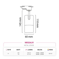 Nevo Dekoratif Ray Spot Beyaz NR324