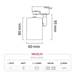 Nevo Dekoratif Ray Spot Beyaz NR325