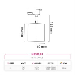 Nevo Dekoratif Ray Spot Beyaz NR330