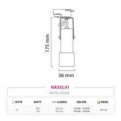 Nevo Dekoratif Ray Spot Beyaz NR332