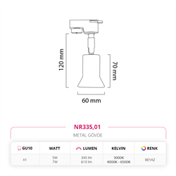 Nevo Dekoratif Ray Spot Beyaz NR335