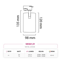 Nevo Dekoratif Ray Spot Beyaz NR361