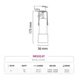 Nevo Dekoratif Ray Spot Beyaz Saten NR332