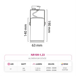 Nevo Dekoratif Ray Spot Eskitme Siyah NR109-1