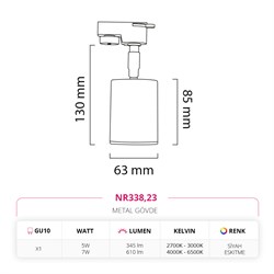 Nevo Dekoratif Ray Spot Eskitme Siyah NR338