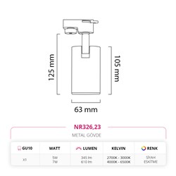 Nevo Dekoratif Ray Spot Eskitme Siyah NR326