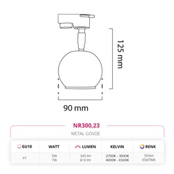 Nevo Dekoratif Ray Spot Eskitme Siyah NR300
