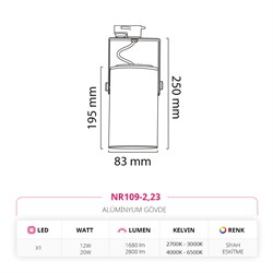 Nevo Dekoratif Ray Spot Eskitme Siyah NR109-2