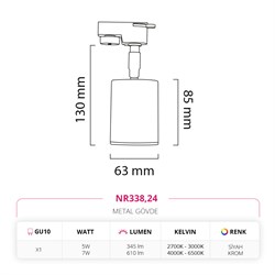 Nevo Dekoratif Ray Spot Krom Siyah NR338