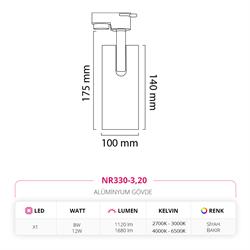 Nevo Dekoratif Ray Spot Siyah Bakır NR330-3