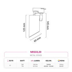 Nevo Dekoratif Ray Spot Siyah Bakır NR333