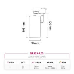 Nevo Dekoratif Ray Spot Siyah Beyaz NR325-1